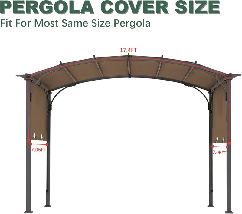 SCOMANAGE 85''x 208'' Universal Doubleton Steel Pergola Replacement Cover for Pergola L-PG080PST, (Brown) - Image 4